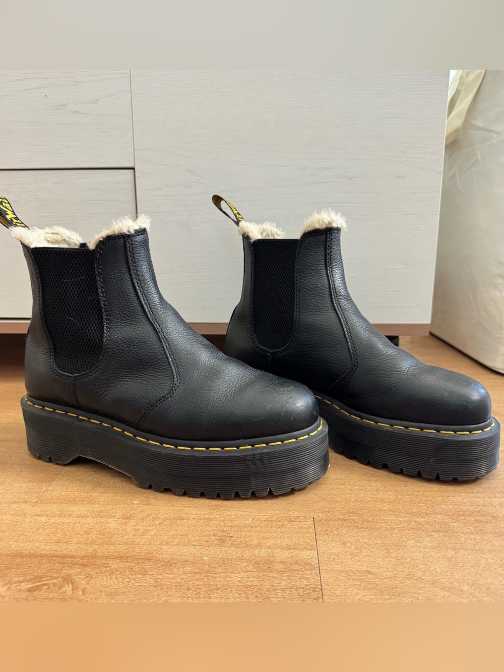 Dr. Martens 2976 Faux Fur Lined Platform Chelsea Boots
